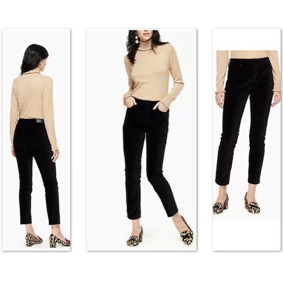Kate Spade  Women’s  Black Velveteen Jeans Broome Street pants Size 33/14 NWOT - Picture 1 of 10